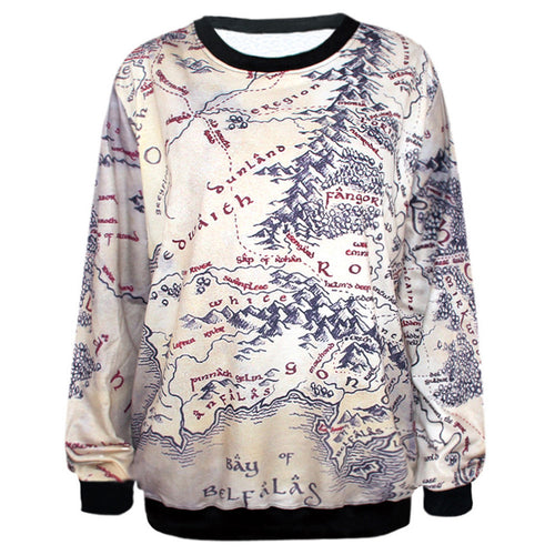 Earth Map Sweatshirt Pullover