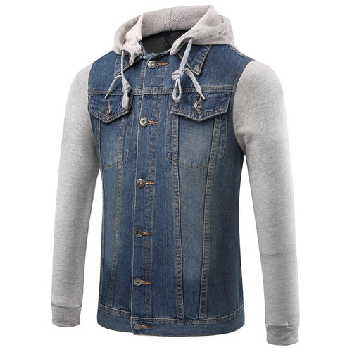 Men Denim Hooded Jacket