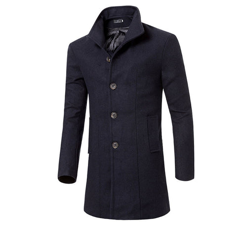 Mens Single Breasted Wool Jacket