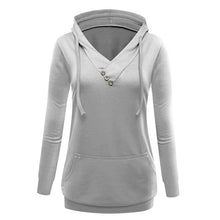 Women V-neck Sweatshirt With Hood